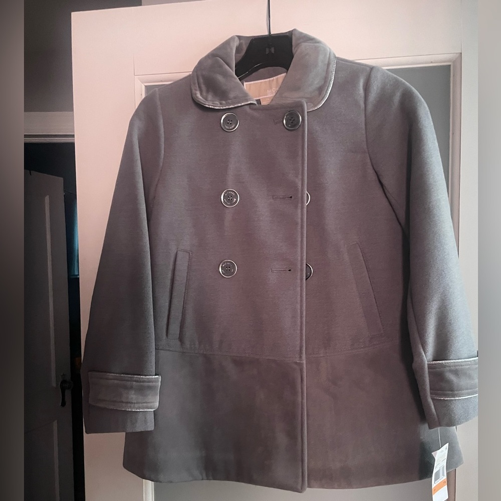Girls size 7/8 Charcoal Grey Wool Michael Kors coat